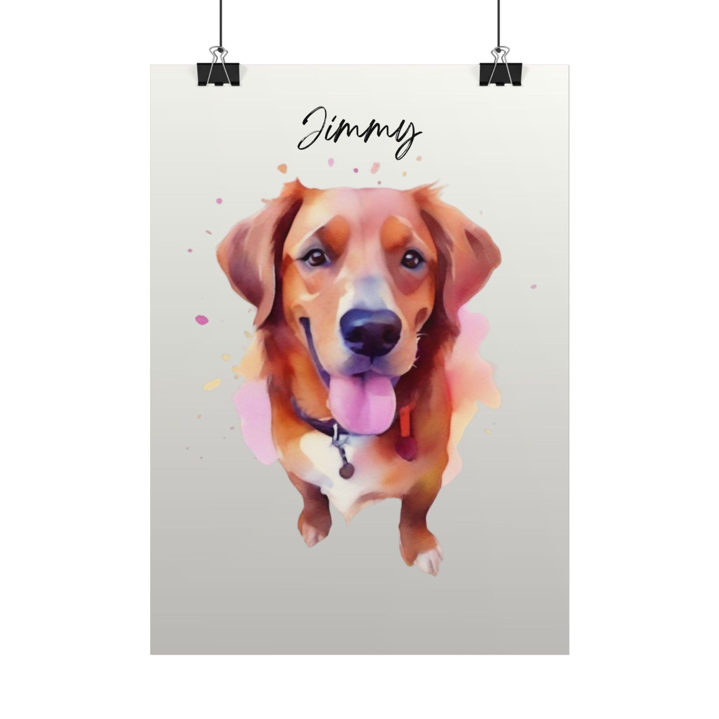Pandarino Custom Pet Portrait Poster, Personalized dog portrait, Dog Lover Gift, Custom Dog Poster, Pet Portrait Poster