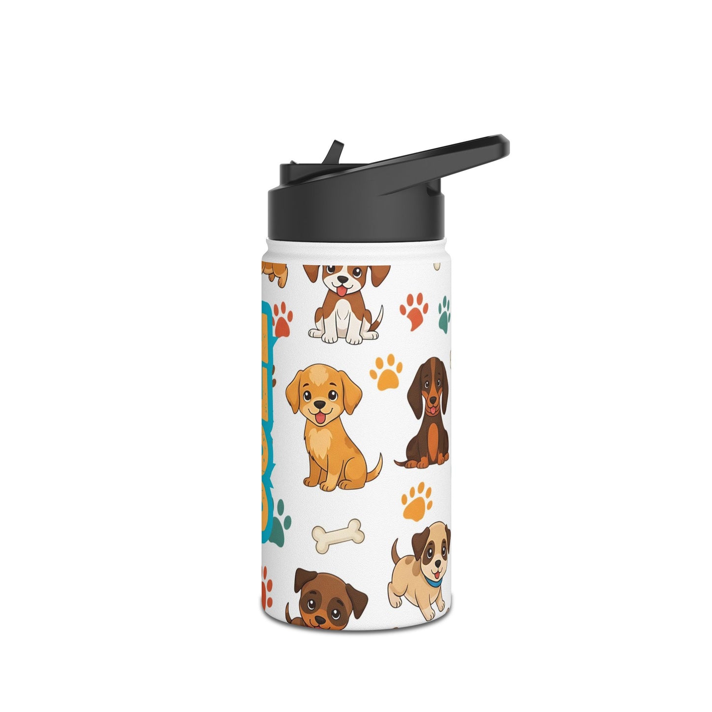 Pandarino Personalized Dog-Themed Water Bottle, Custom Pet Lover Gift, Kids Hydration Bottle, Dog Owner Accessory, Cute Animal Design