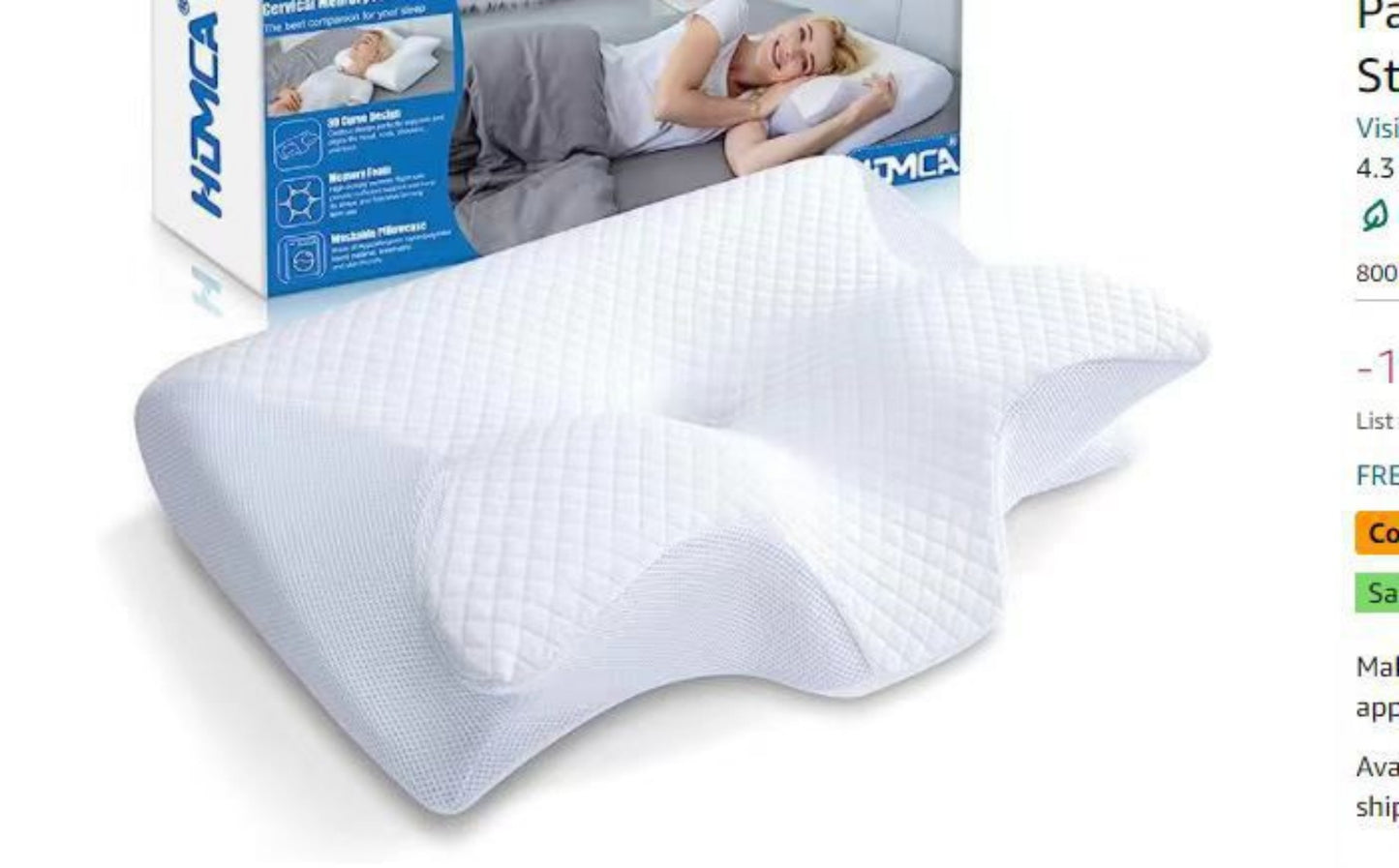 Orthopädisches Memory Pillow für besseren Schlaf – Nackenstützkissen für Rücken-, Seiten- und Bauchschläfer