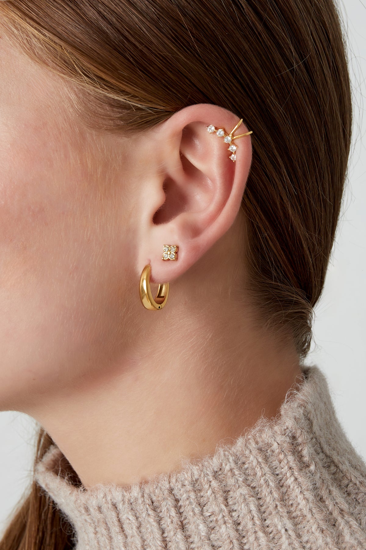 Earcuff Elegant Chic - Silver Color color