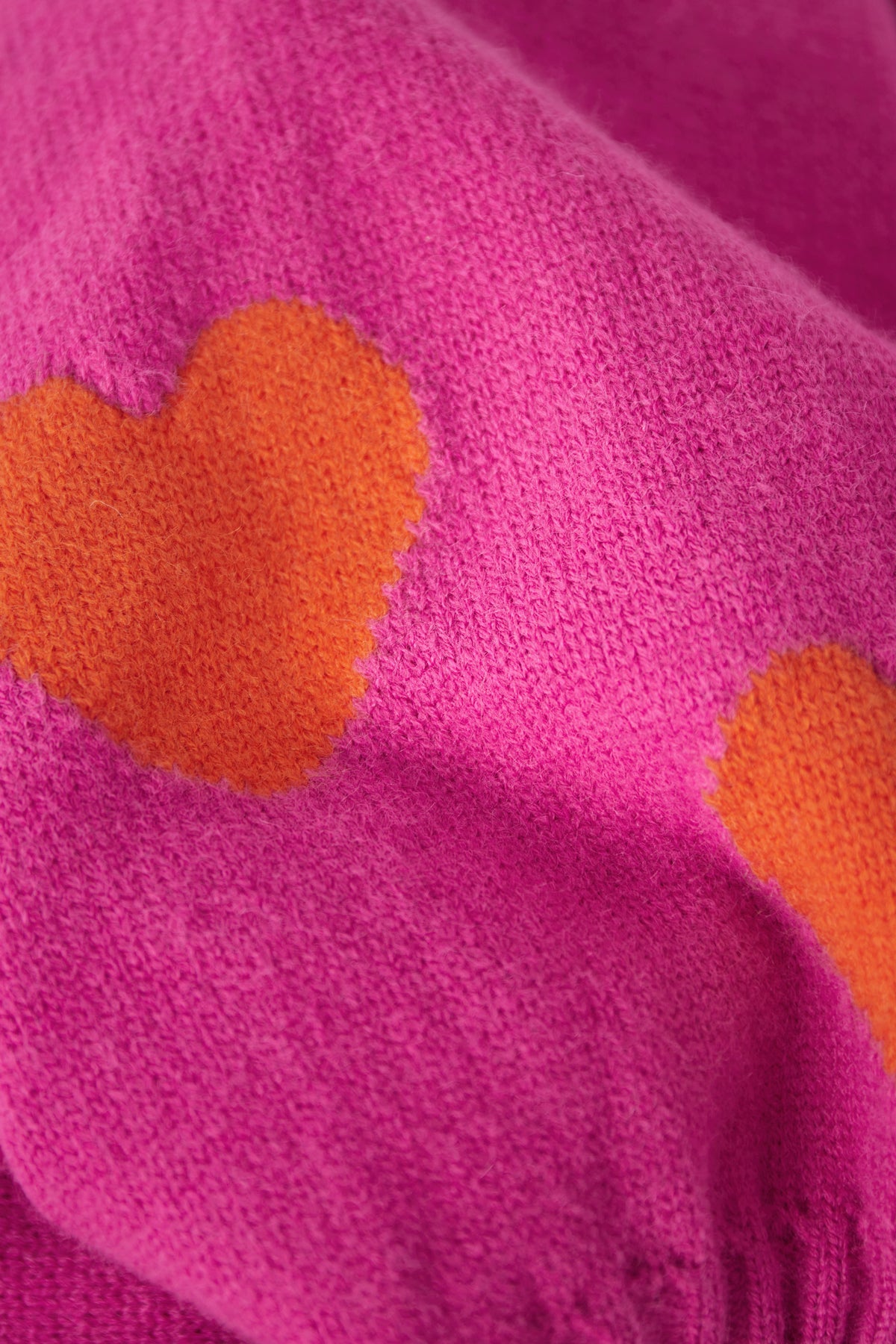 Knitted Wool Blend Women's Oversized Sweater Heart Applique Design