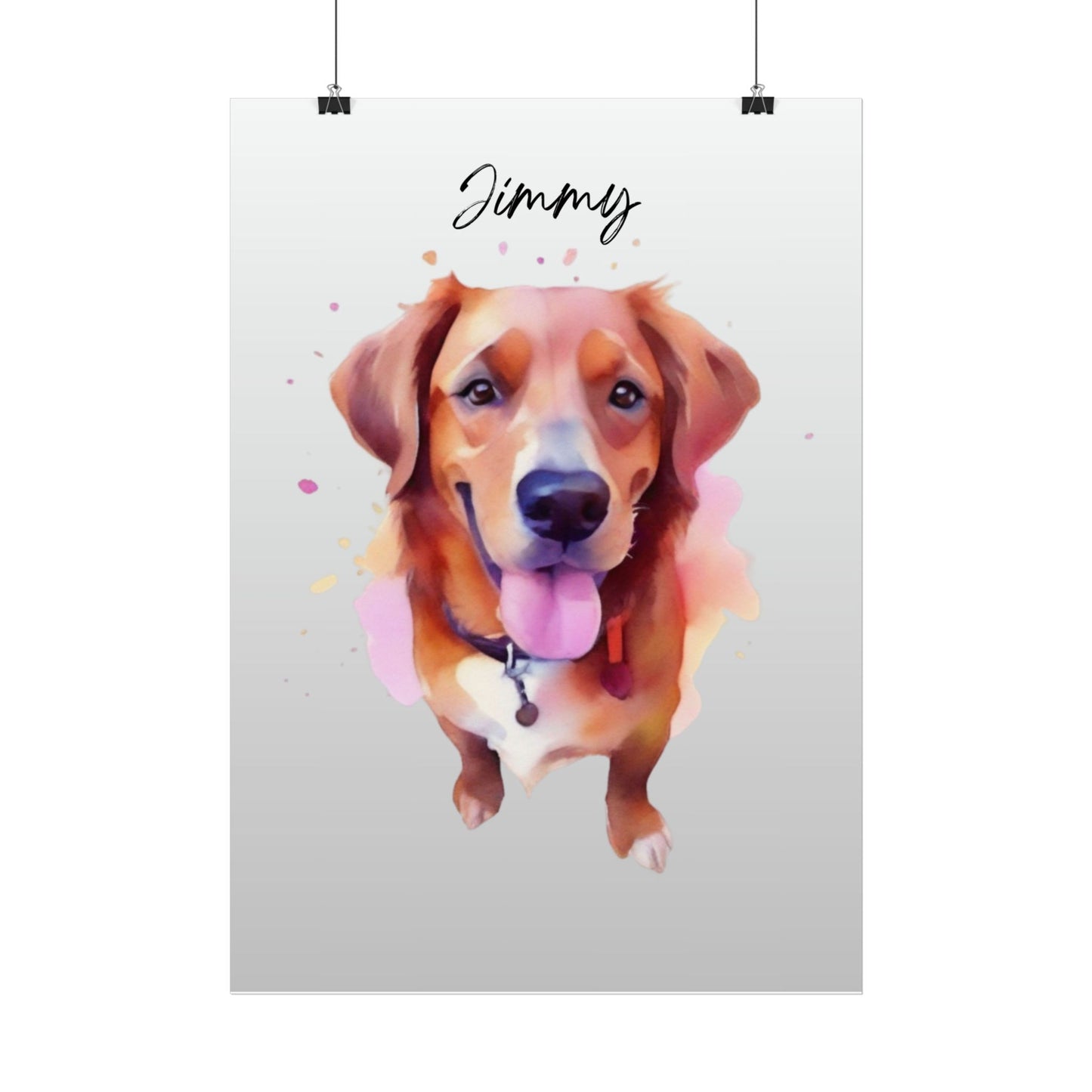 Pandarino Custom Pet Portrait Poster, Personalized dog portrait, Dog Lover Gift, Custom Dog Poster, Pet Portrait Poster