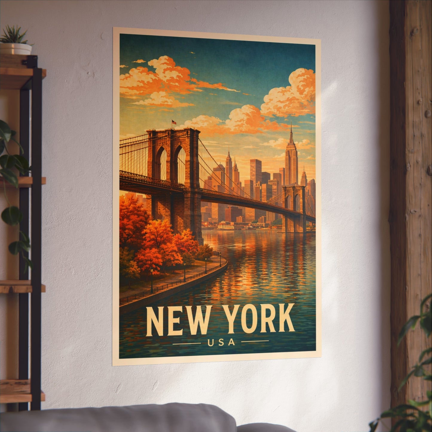 New York Poster without frame Brooklyn Bridge NYC Skyline Wall Art City Print USA Decor