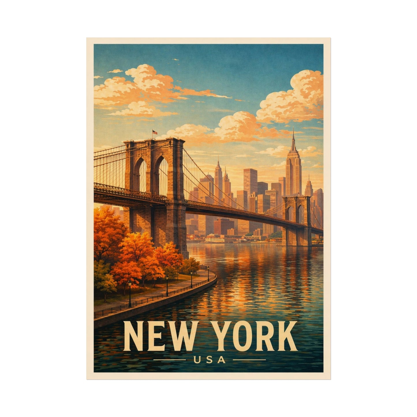 New York Poster without frame Brooklyn Bridge NYC Skyline Wall Art City Print USA Decor