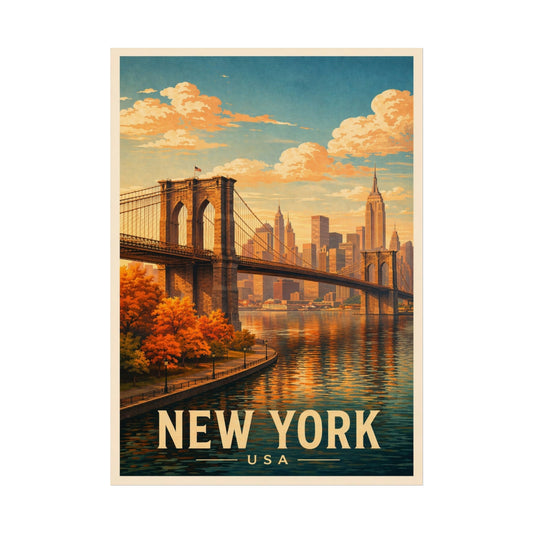 New York Poster without frame Brooklyn Bridge NYC Skyline Wall Art City Print USA Decor