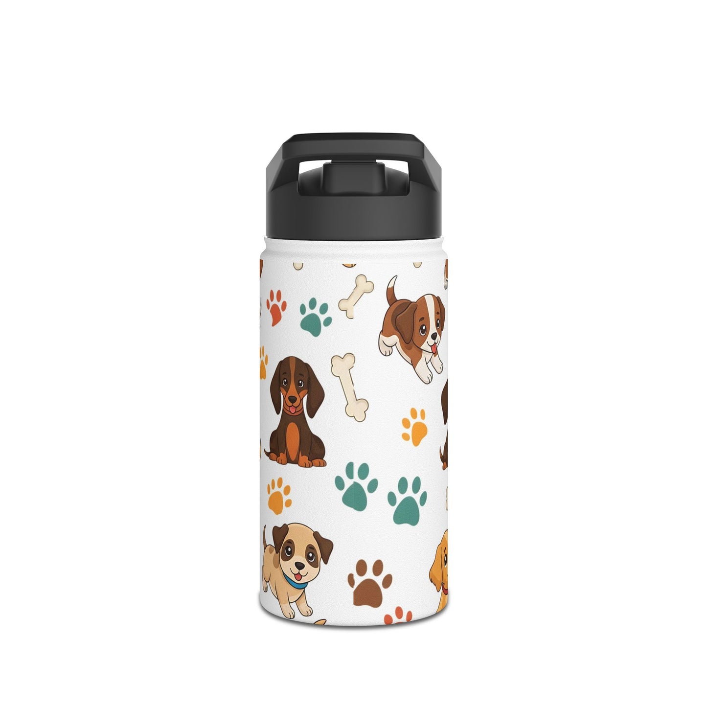 Pandarino Personalized Dog-Themed Water Bottle, Custom Pet Lover Gift, Kids Hydration Bottle, Dog Owner Accessory, Cute Animal Design