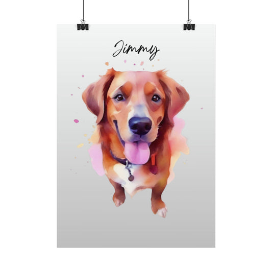 Pandarino Custom Pet Portrait Poster, Personalized dog portrait, Dog Lover Gift, Custom Dog Poster, Pet Portrait Poster