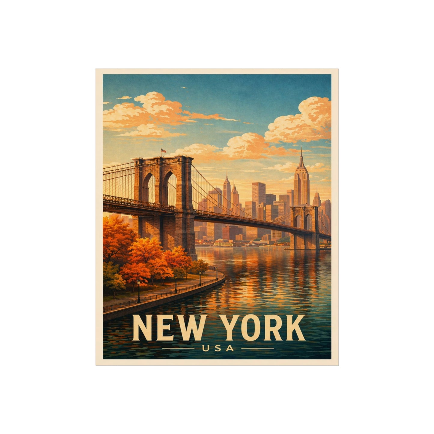 New York Poster without frame Brooklyn Bridge NYC Skyline Wall Art City Print USA Decor