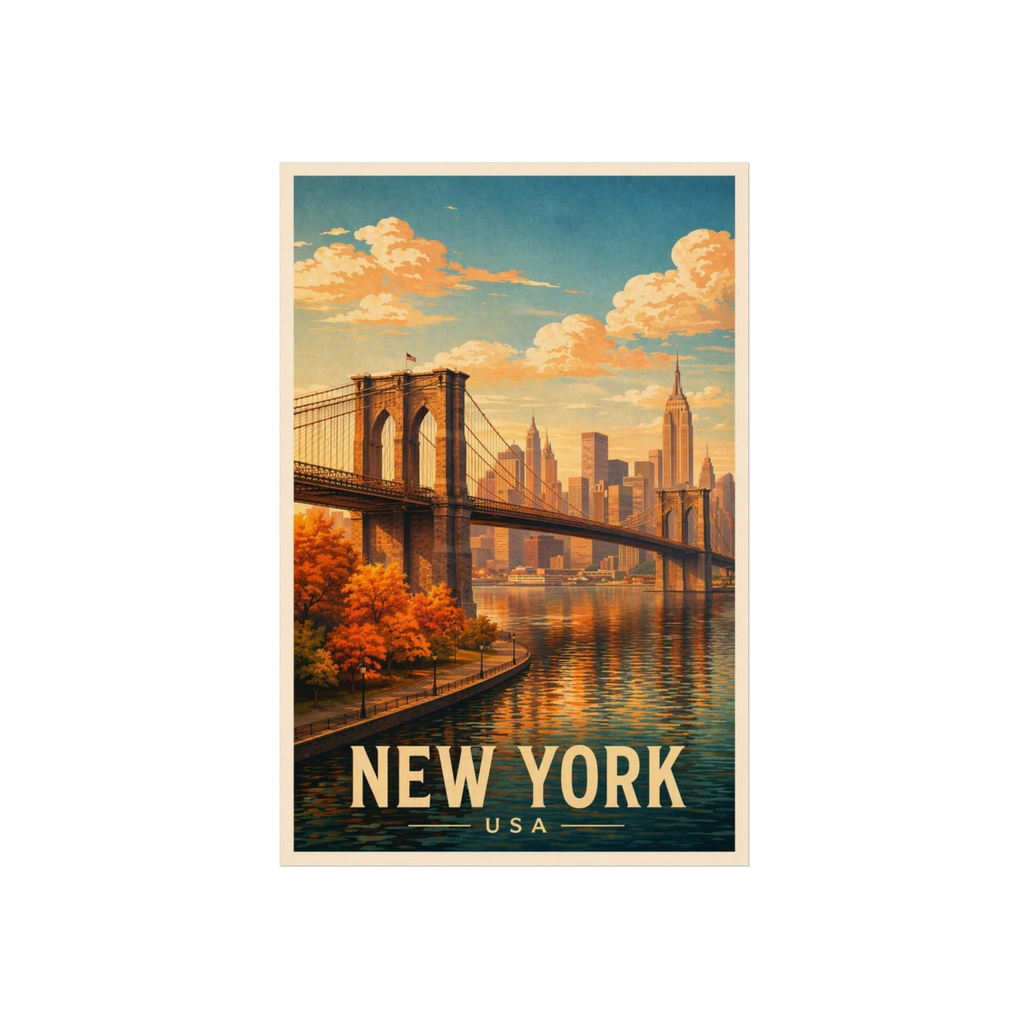 New York Poster without frame Brooklyn Bridge NYC Skyline Wall Art City Print USA Decor
