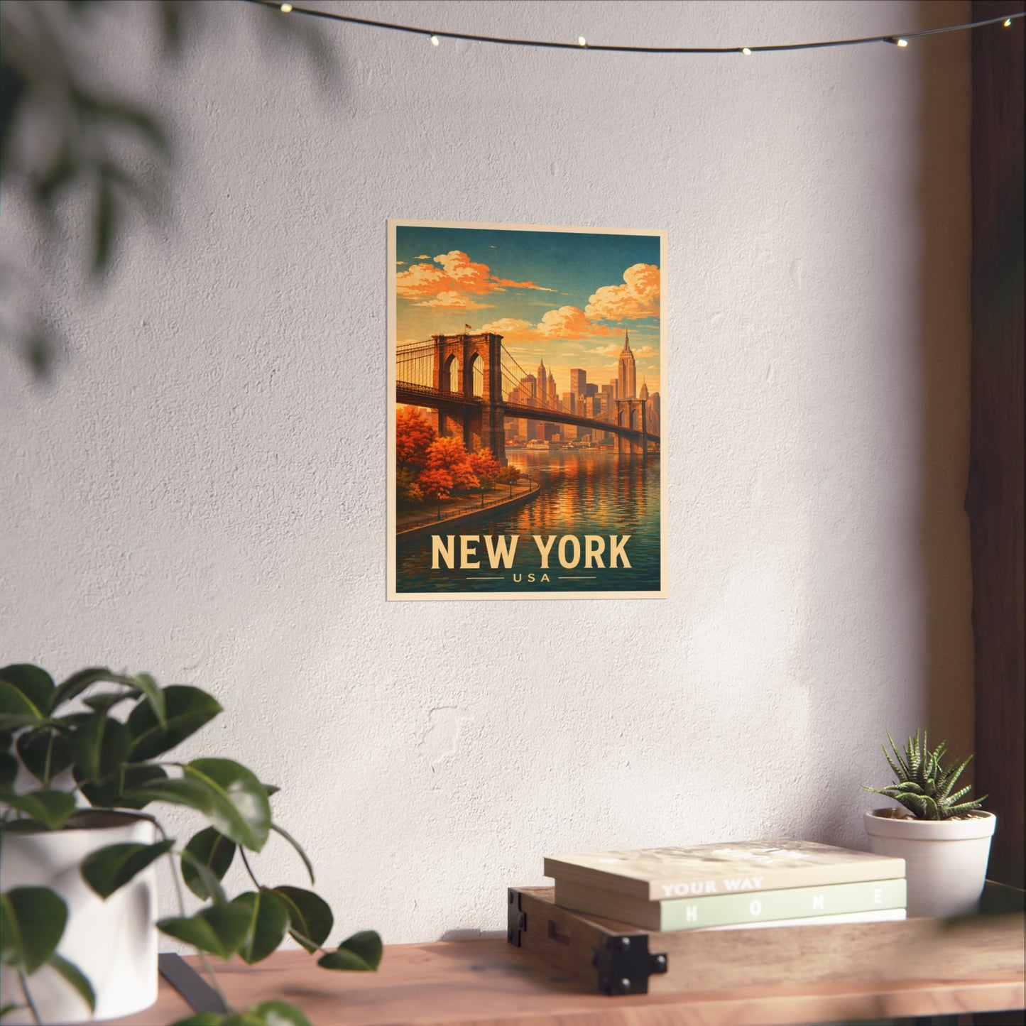 New York Poster without frame Brooklyn Bridge NYC Skyline Wall Art City Print USA Decor