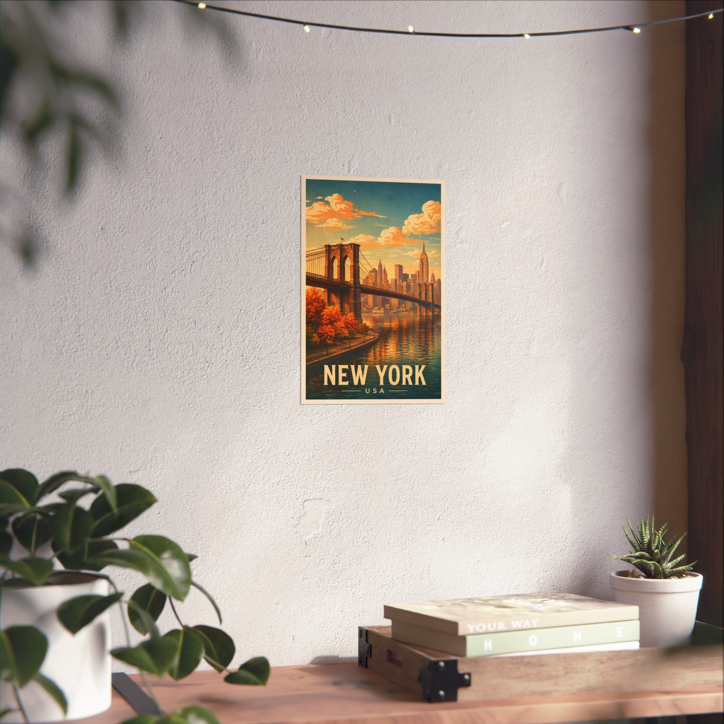 New York Poster without frame Brooklyn Bridge NYC Skyline Wall Art City Print USA Decor