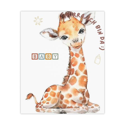 Pandarino Adorable Baby Giraffe Matte Poster, Nursery Wall Art, Kids Room Decor, Cute Animal Print, Baby Shower Gift