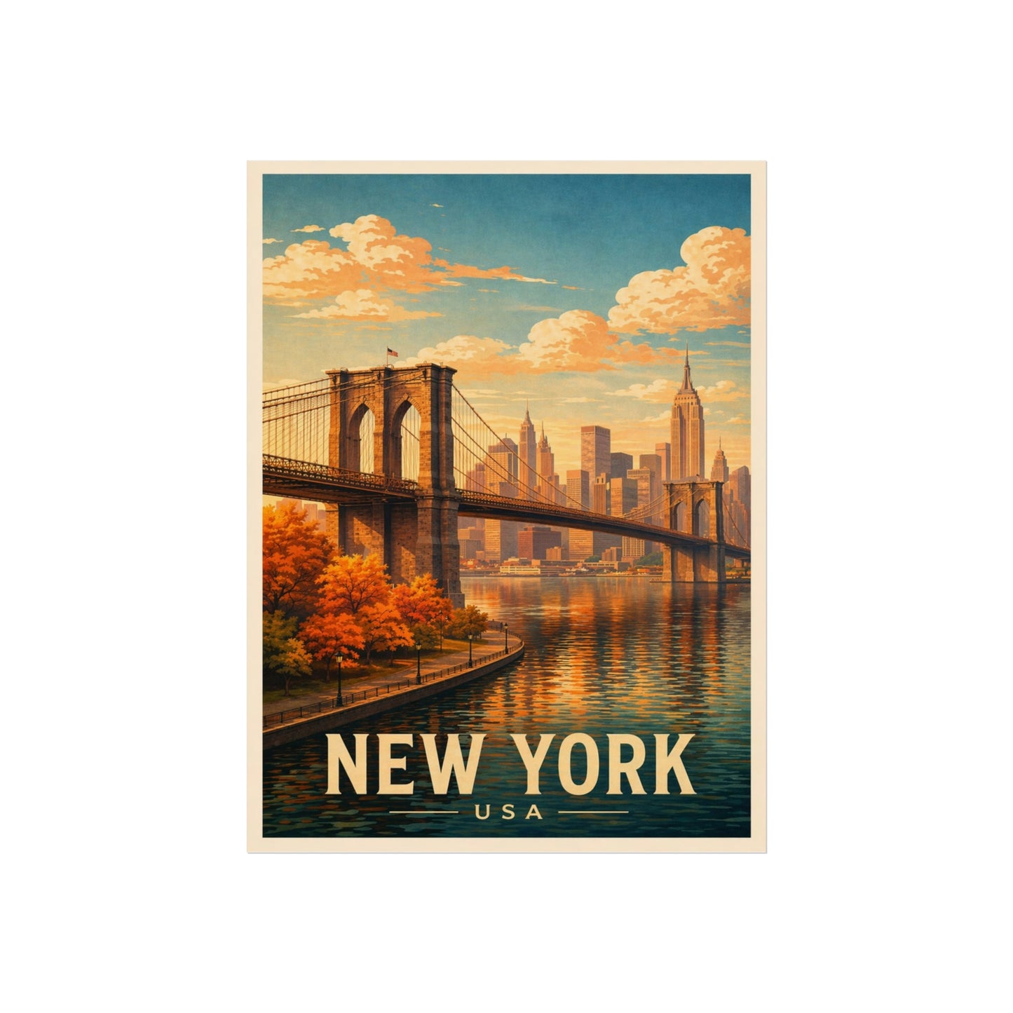 New York Poster without frame Brooklyn Bridge NYC Skyline Wall Art City Print USA Decor