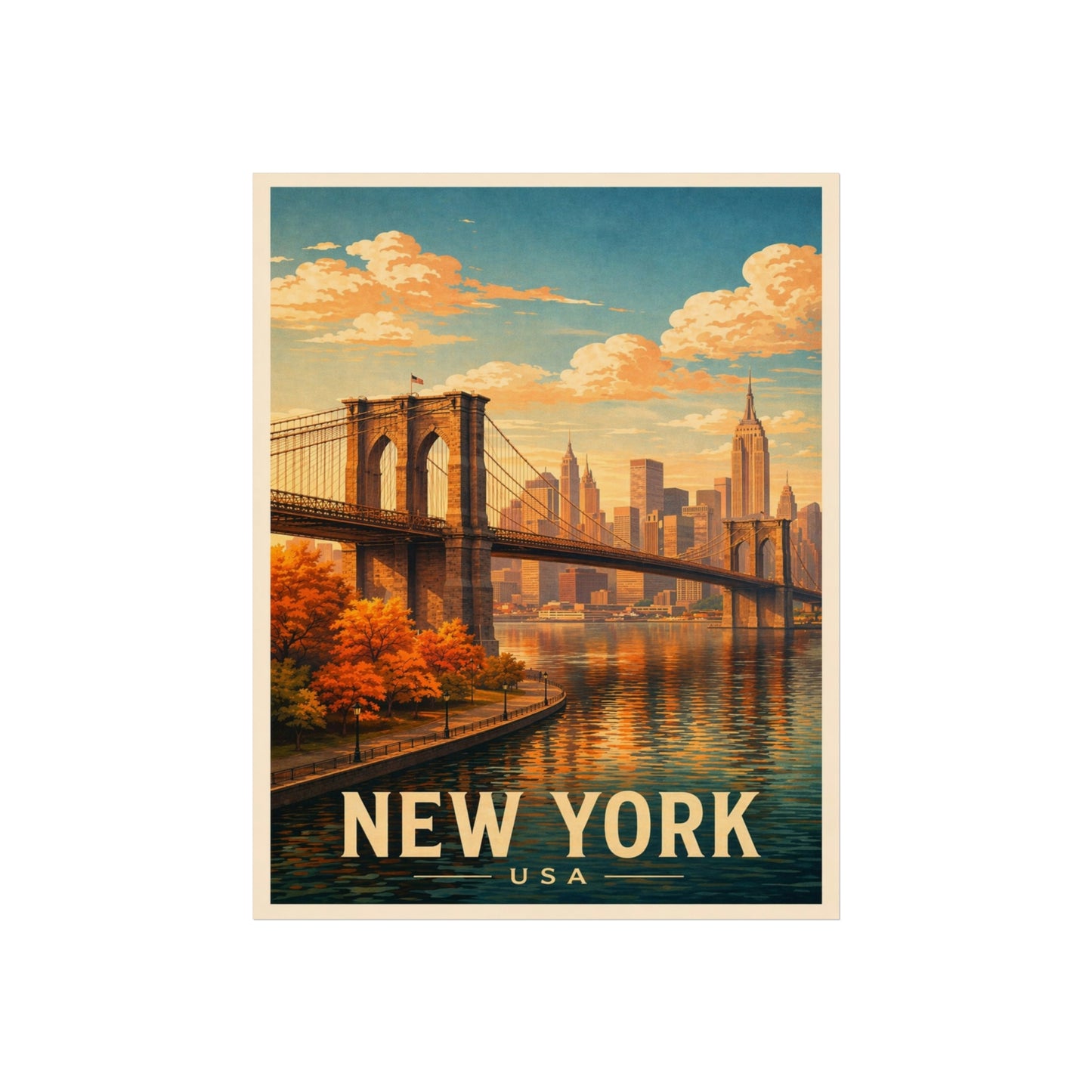 New York Poster without frame Brooklyn Bridge NYC Skyline Wall Art City Print USA Decor