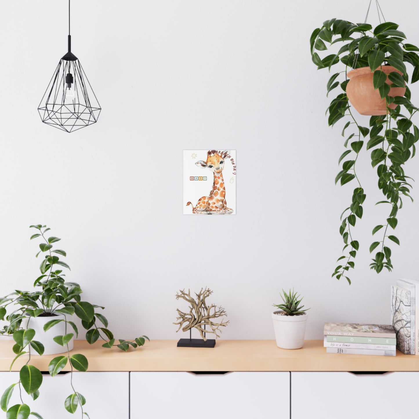 Pandarino Adorable Baby Giraffe Matte Poster, Nursery Wall Art, Kids Room Decor, Cute Animal Print, Baby Shower Gift