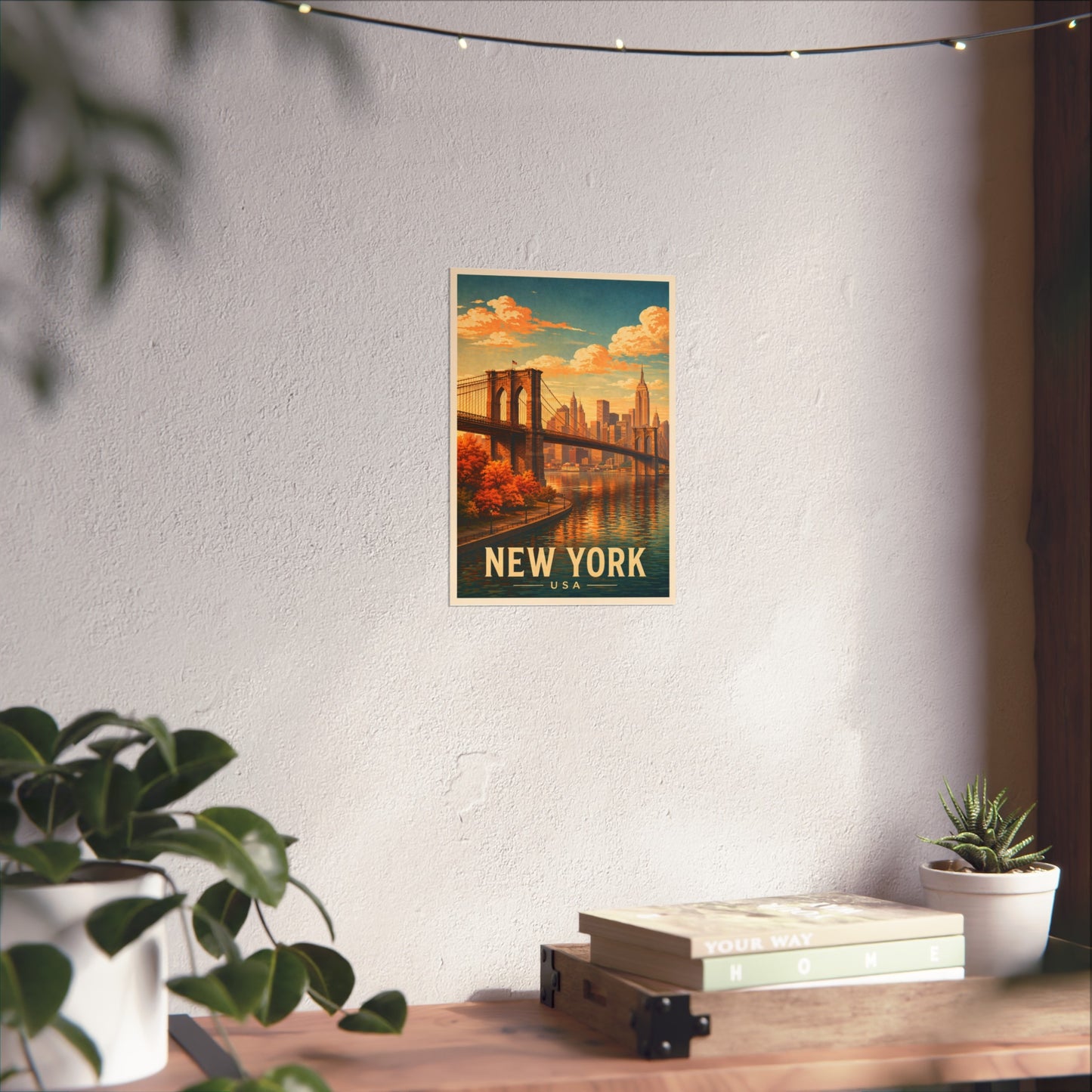 New York Poster without frame Brooklyn Bridge NYC Skyline Wall Art City Print USA Decor