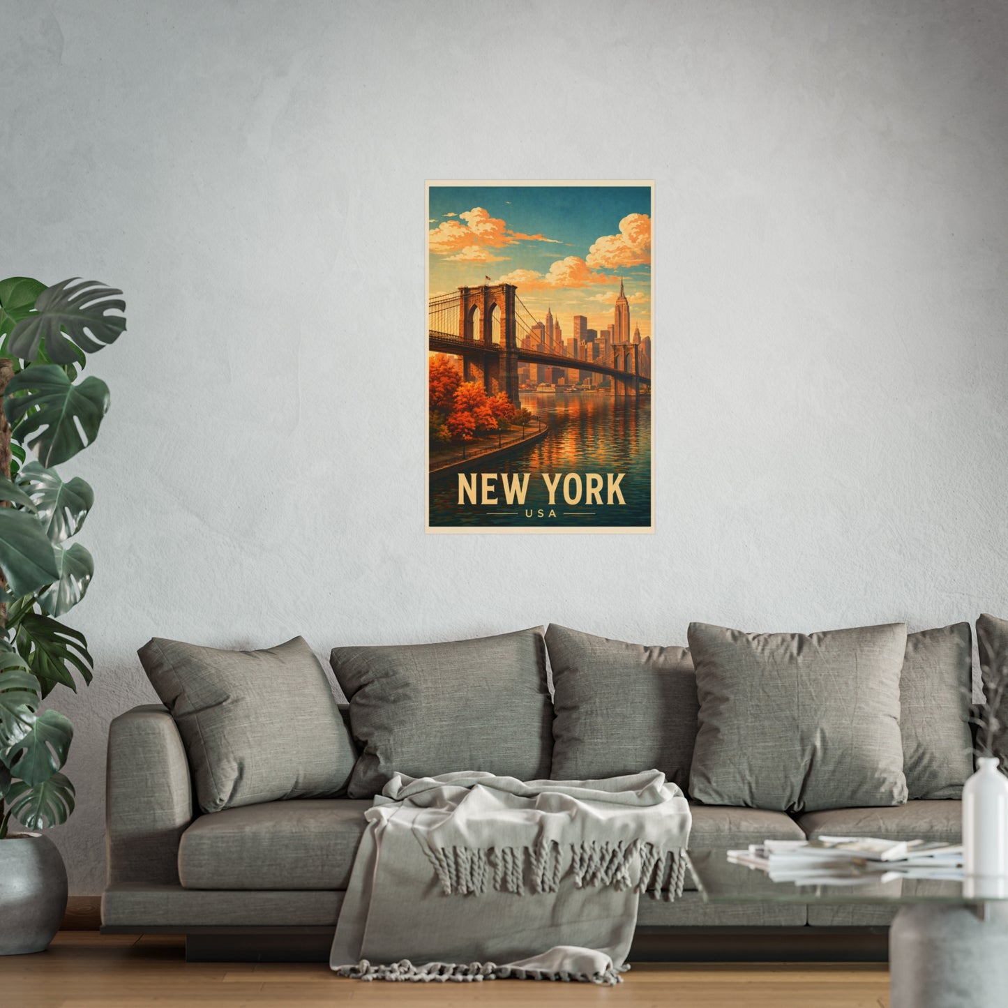 New York Poster without frame Brooklyn Bridge NYC Skyline Wall Art City Print USA Decor