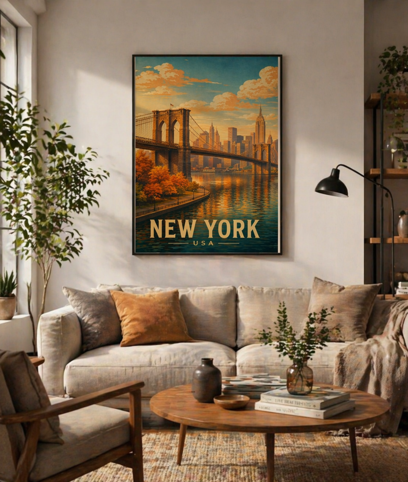 New York Poster without frame Brooklyn Bridge NYC Skyline Wall Art City Print USA Decor