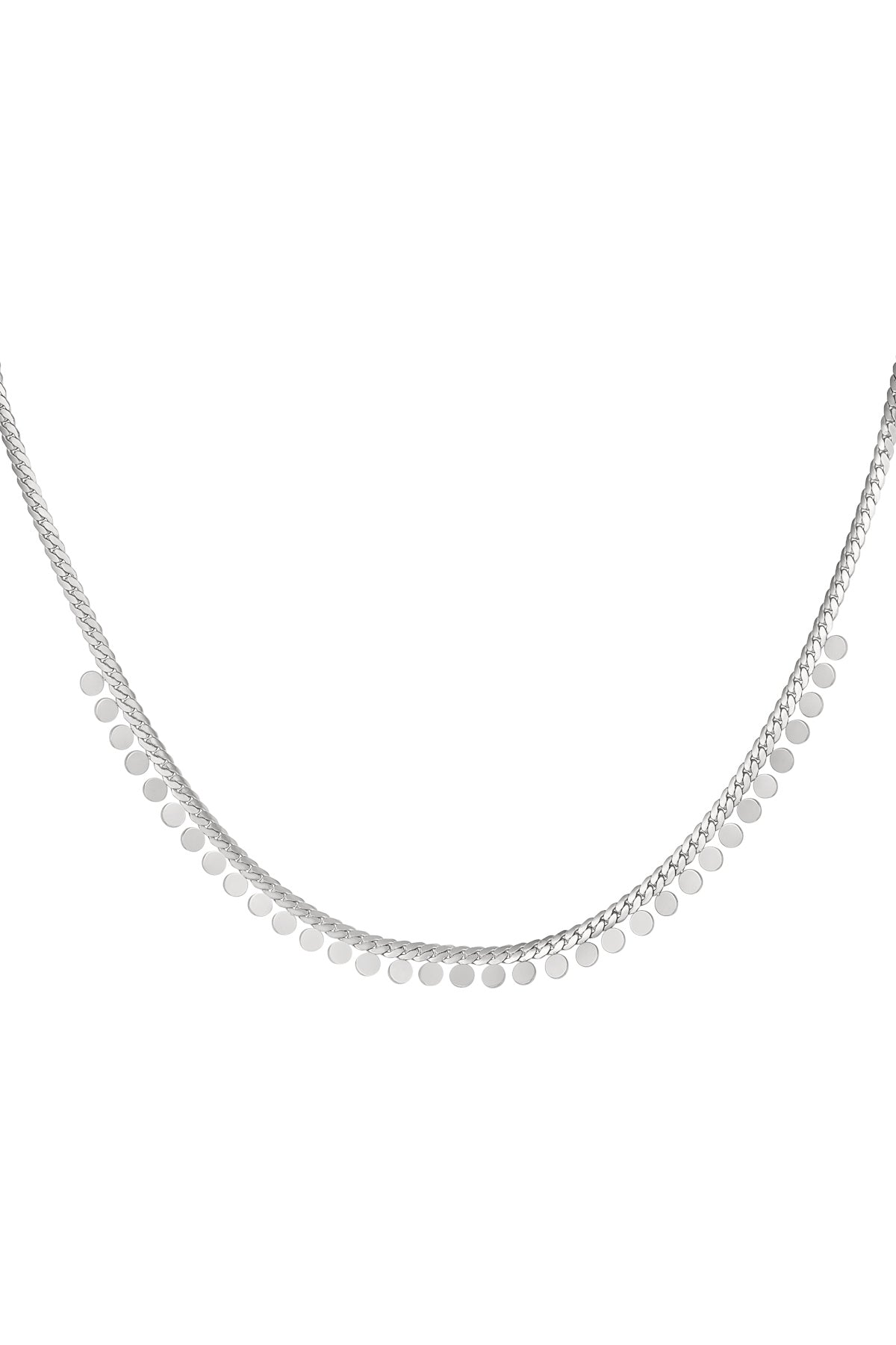 Necklace coins - Silver Color Stainless Steel