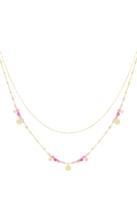 necklace pink charms