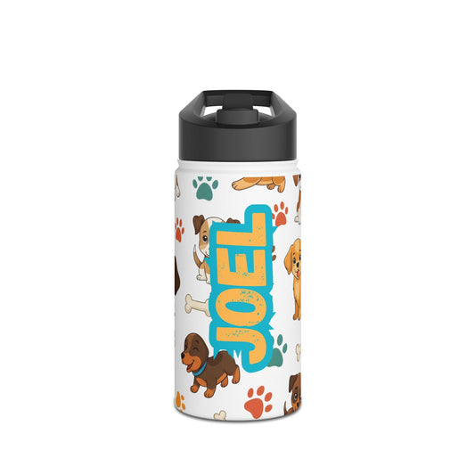 Pandarino Personalized Dog-Themed Water Bottle, Custom Pet Lover Gift, Kids Hydration Bottle, Dog Owner Accessory, Cute Animal Design