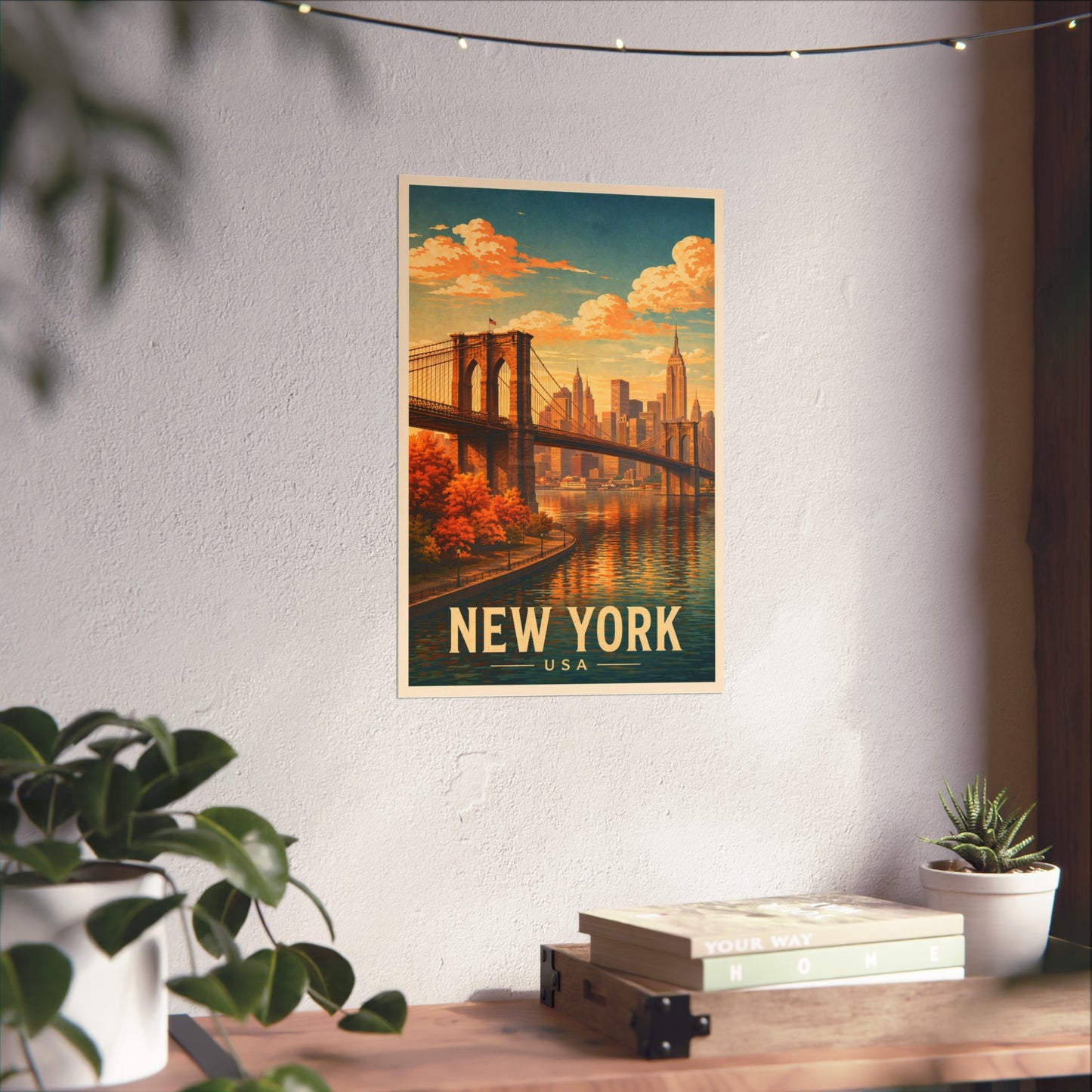 New York Poster without frame Brooklyn Bridge NYC Skyline Wall Art City Print USA Decor