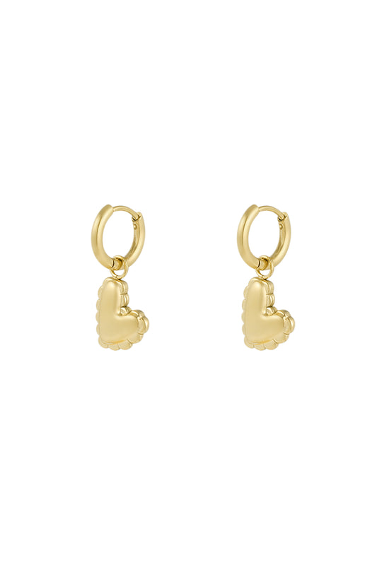small hanging heart charm earrings