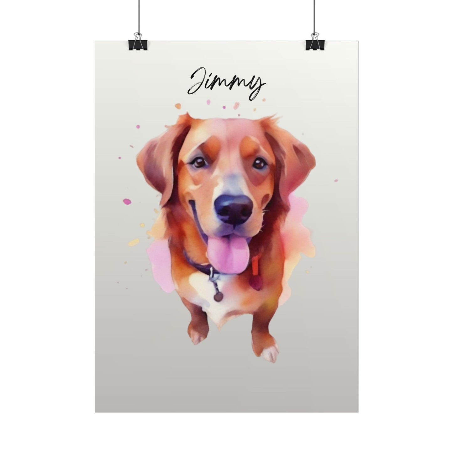 Pandarino Custom Pet Portrait Poster, Personalized dog portrait, Dog Lover Gift, Custom Dog Poster, Pet Portrait Poster