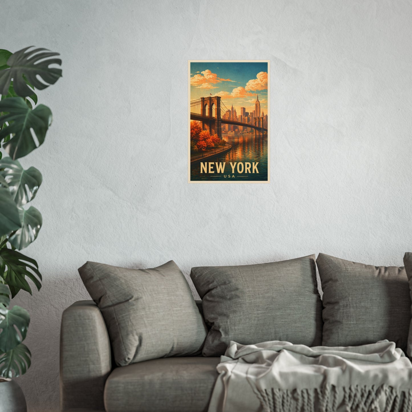New York Poster without frame Brooklyn Bridge NYC Skyline Wall Art City Print USA Decor