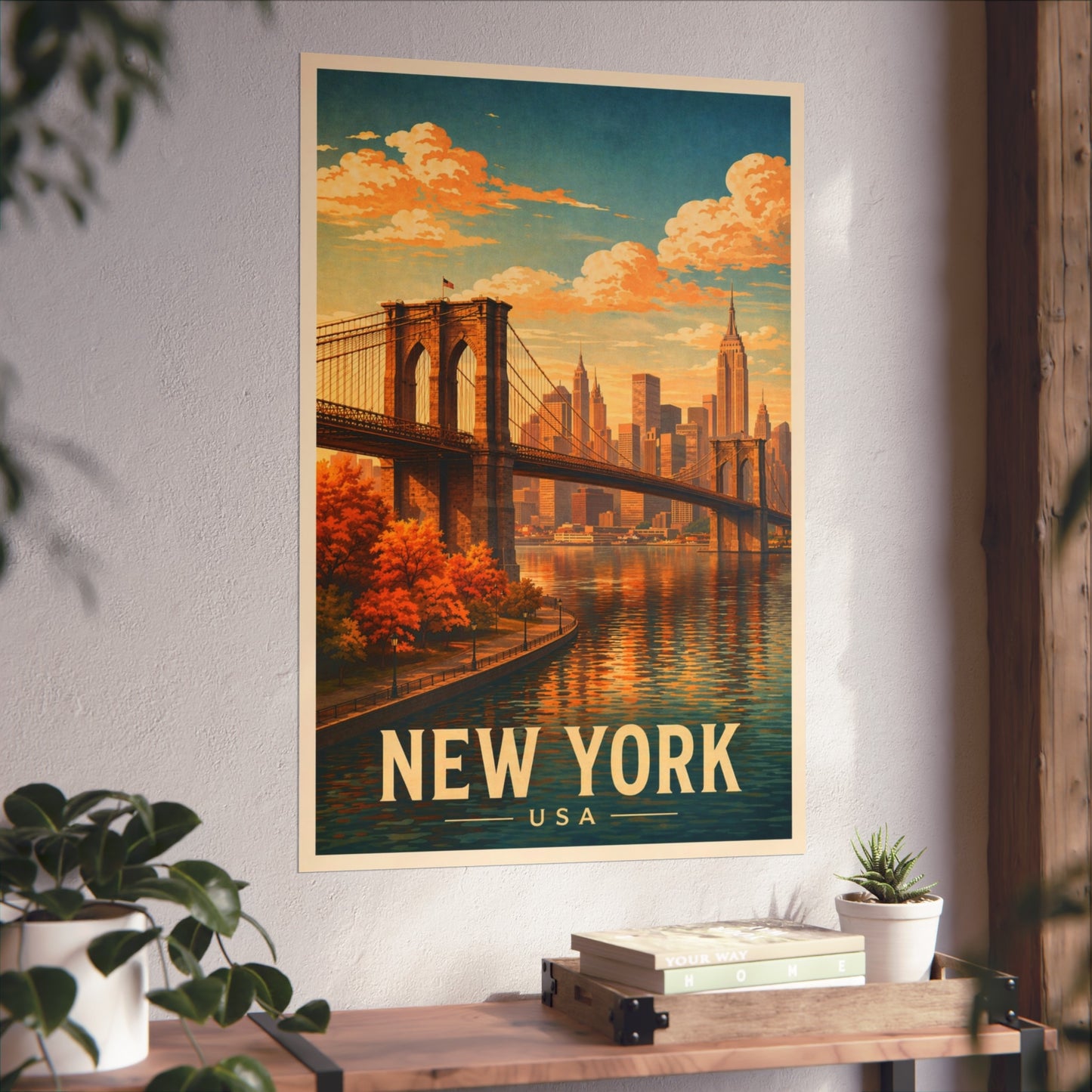 New York Poster without frame Brooklyn Bridge NYC Skyline Wall Art City Print USA Decor