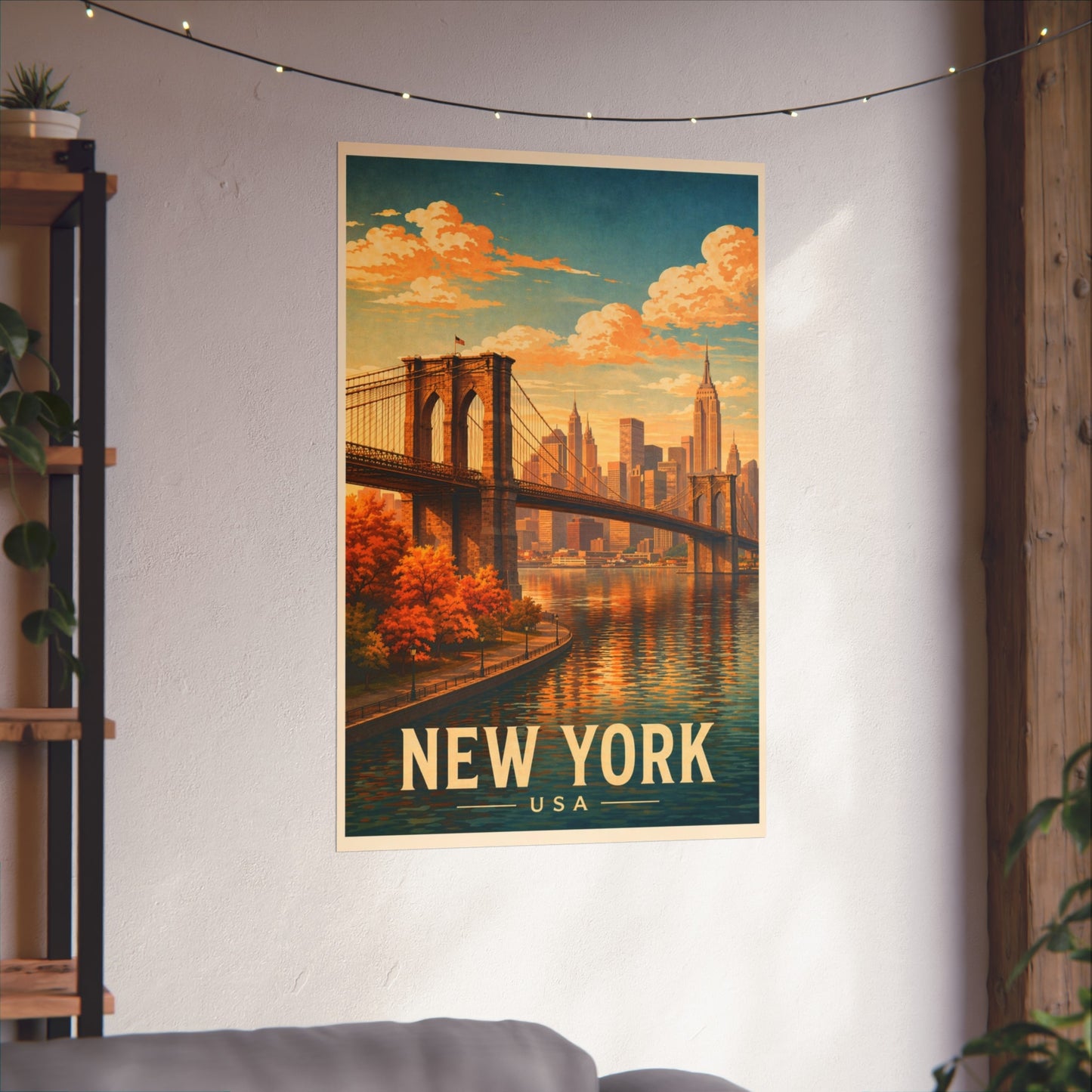 New York Poster without frame Brooklyn Bridge NYC Skyline Wall Art City Print USA Decor