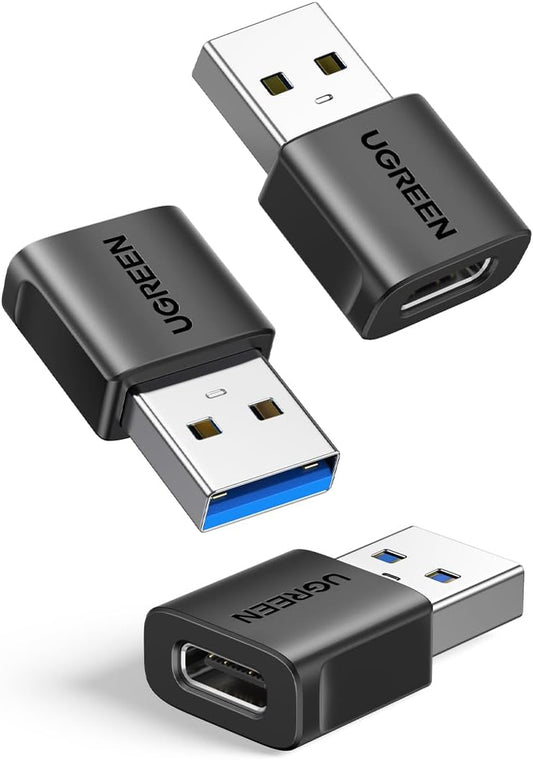 UGREEN USB C Adapter (3 Stück), 10Gbps USB C Buchse zu A Stecker Adapter Kompatibel Mit iPhone 17/16/15 Serie, iPad, Galaxy S24/S23 Serie, Laptops, Carplay usw