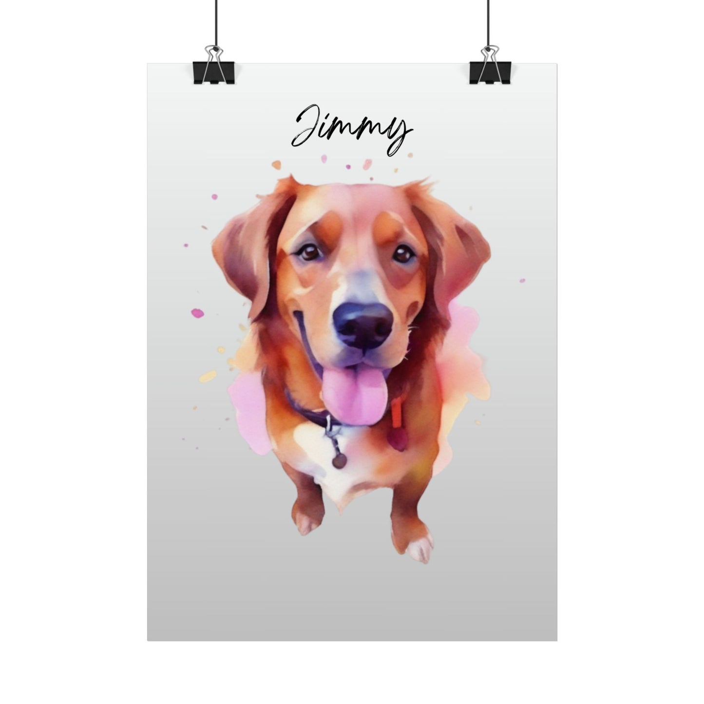 Pandarino Custom Pet Portrait Poster, Personalized dog portrait, Dog Lover Gift, Custom Dog Poster, Pet Portrait Poster