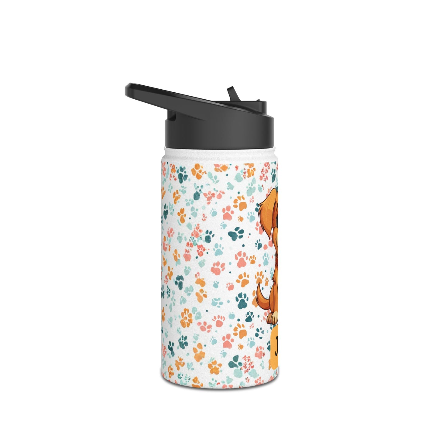 Pandarino Kids Stainless Steel Water Bottle Dog with Straw 350ml Thermos Bottle Insulated Water Bottles for Boys, Girls