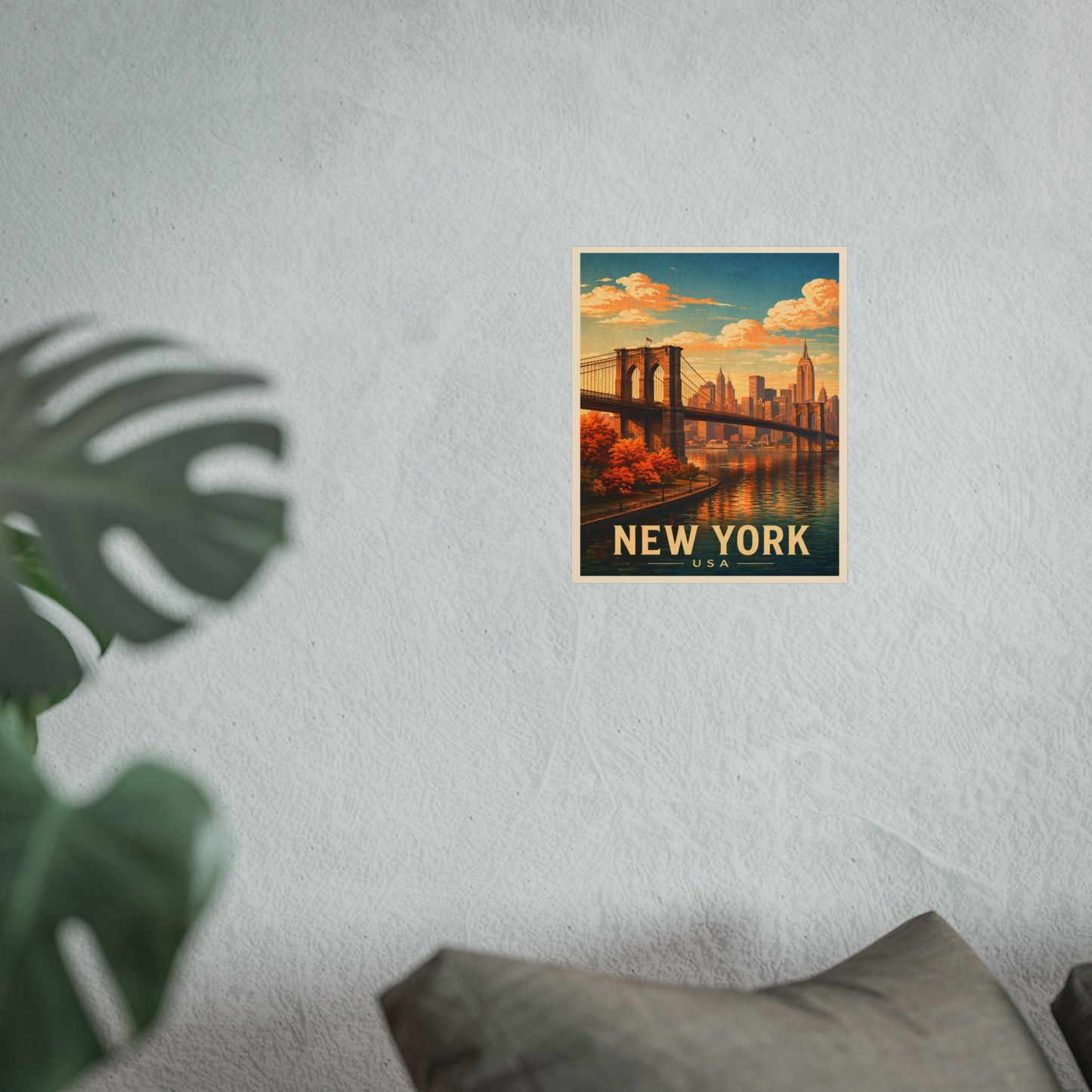 New York Poster without frame Brooklyn Bridge NYC Skyline Wall Art City Print USA Decor
