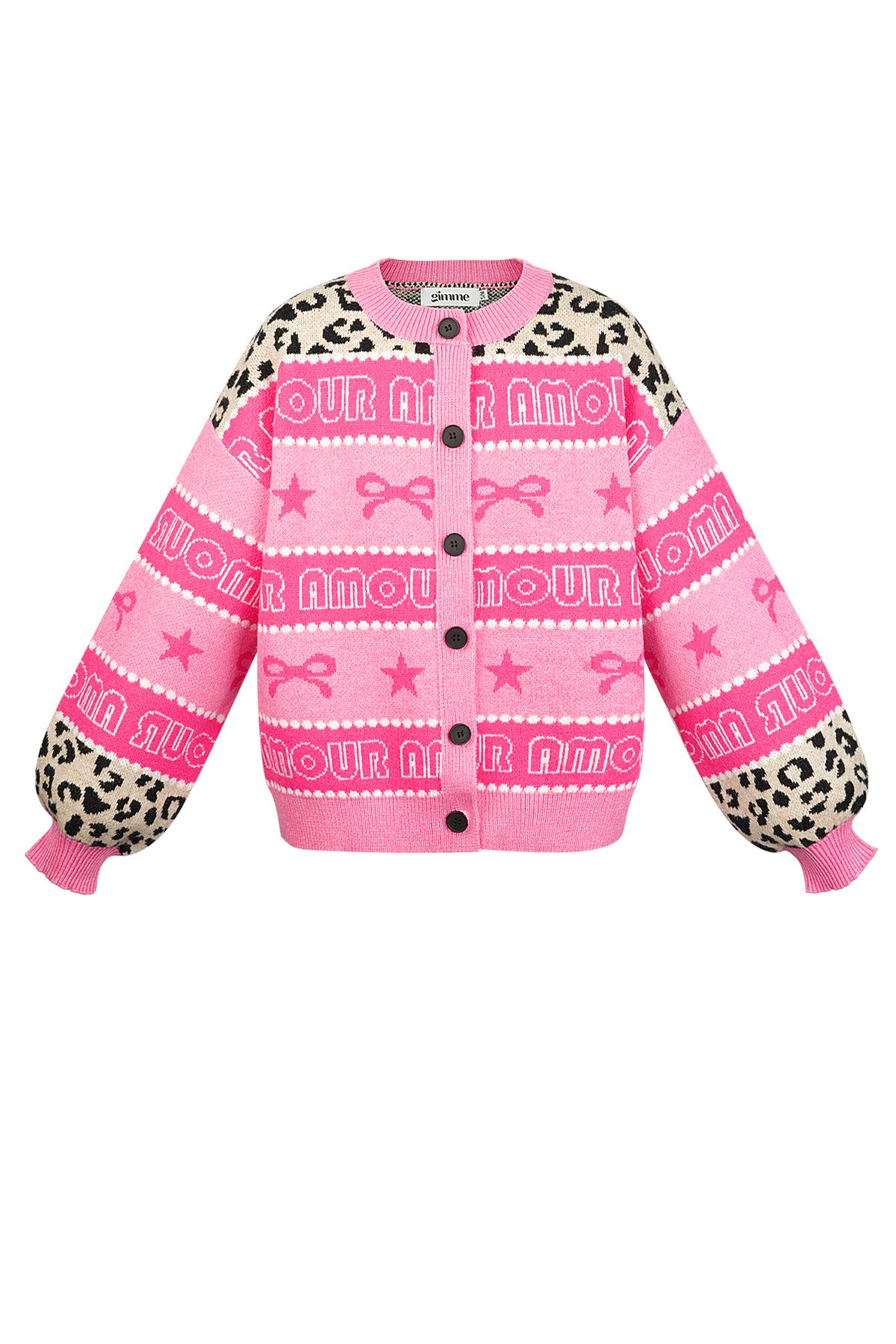 Knitted Cotton Blend Women's Cardigan Patterned Print