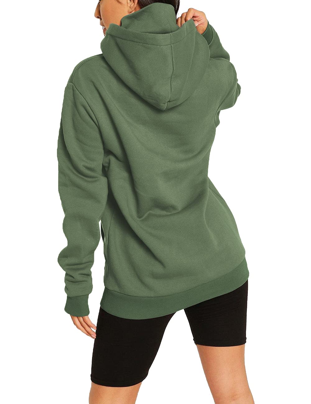 Damen Hoodie Kapuzenpullover Langarm Sweatshirt Winter Pullover Hochkragen Sweatjacke Kapuzen Pullis
