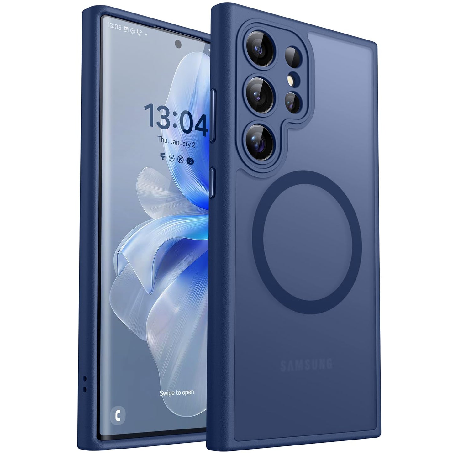CANSHN für Samsung Galaxy S25 Hülle mit Kameraschutz für Magsafe (TOP Militärschutz & Magnetkraft) Extrem Haltbarkeit Handyhülle S25 Case - Transluzente Matt Schwarz