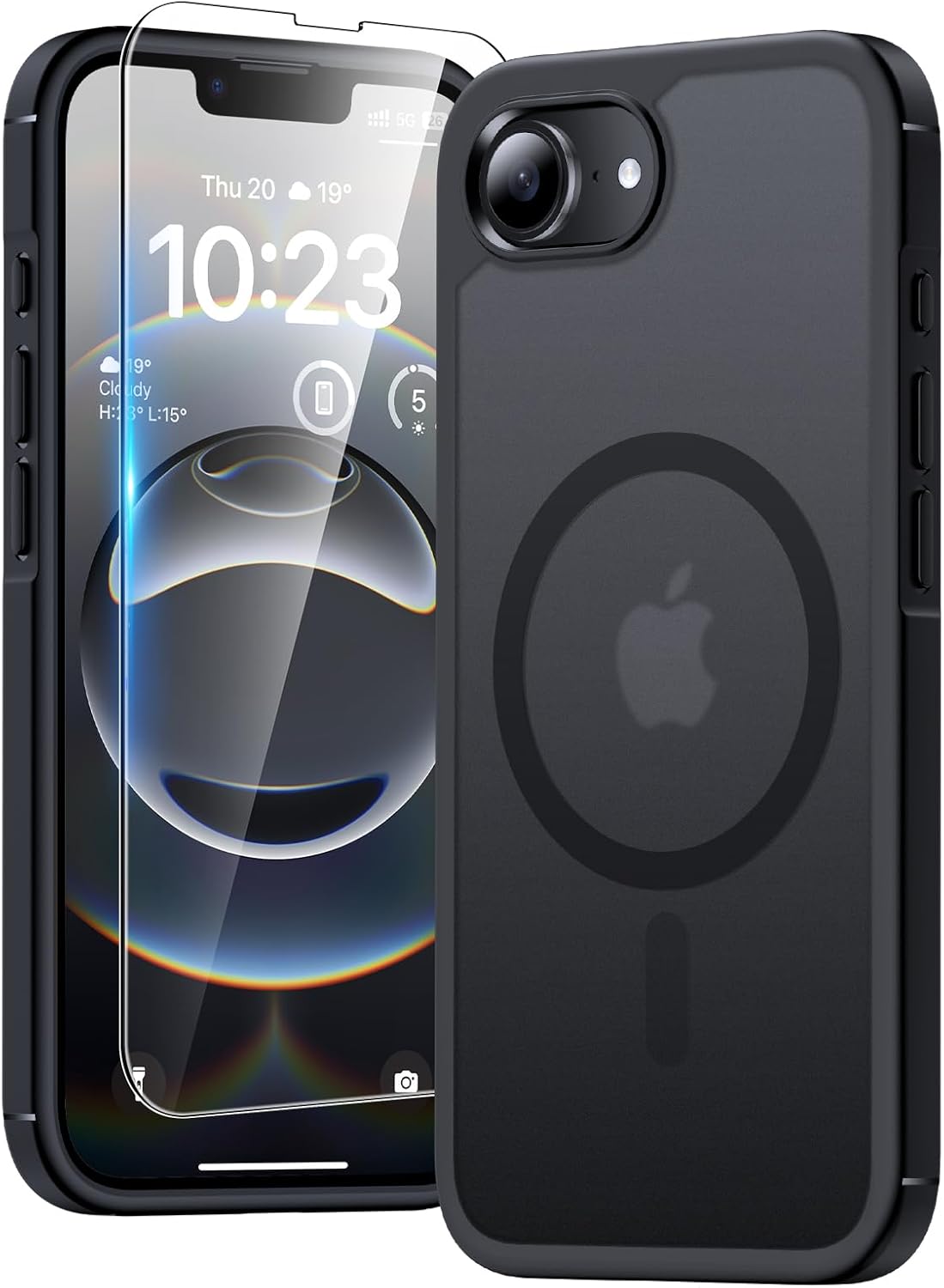TAURI für iPhone 17 Hülle 6,3" mit Panzer Schutz Glas Folie, Kompatibel mit MagSafe, Schutz nach Militärstandard, [Anti-Vergilbung] Stoßfest Transparent Magnetisch Handyhülle - Durchsichtig