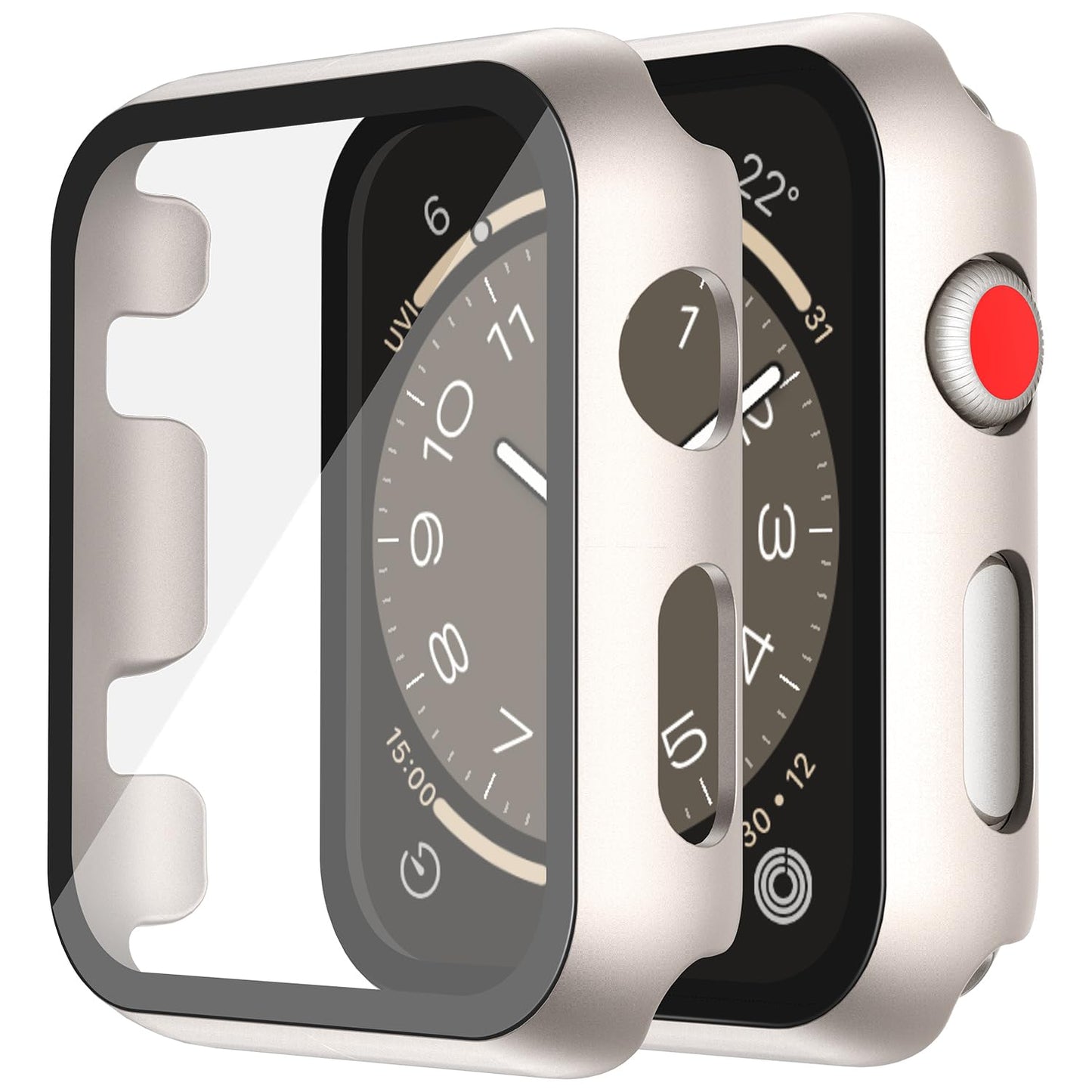 Misxi 2 Stück Harte PC Schutzhülle mit Gehärtetem Displayschutz für Apple Watch Series 11 (2025) Series 10 46mm, Ultra-dünne Anti-Fall Kratzfeste Abdeckung Schutz für iWatch, Mattschwarz