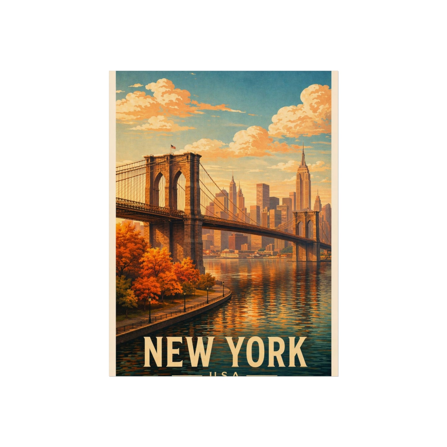 New York Poster without frame Brooklyn Bridge NYC Skyline Wall Art City Print USA Decor