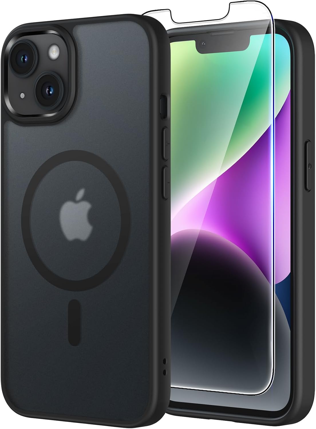TAURI für iPhone 17 Hülle 6,3" mit Panzer Schutz Glas Folie, Kompatibel mit MagSafe, Schutz nach Militärstandard, [Anti-Vergilbung] Stoßfest Transparent Magnetisch Handyhülle - Durchsichtig