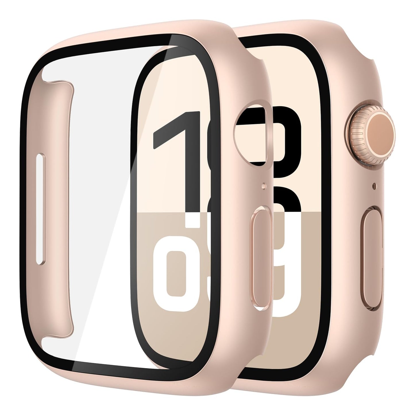 Misxi 2 Stück Harte PC Schutzhülle mit Gehärtetem Displayschutz für Apple Watch Series 11 (2025) Series 10 46mm, Ultra-dünne Anti-Fall Kratzfeste Abdeckung Schutz für iWatch, Mattschwarz