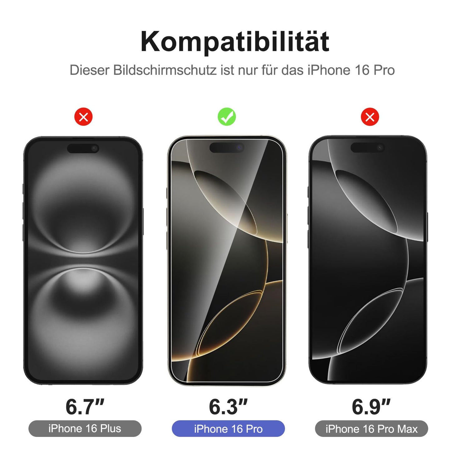 NEW'C für iPhone 16 für Panzerglas 6,1 Zoll (2 Stück) und 2 x Kamera Panzer Schutz für Kameraschutz (2 Stück) -Kratzfest -extrem widerstandsfähig -9H-Härteglas