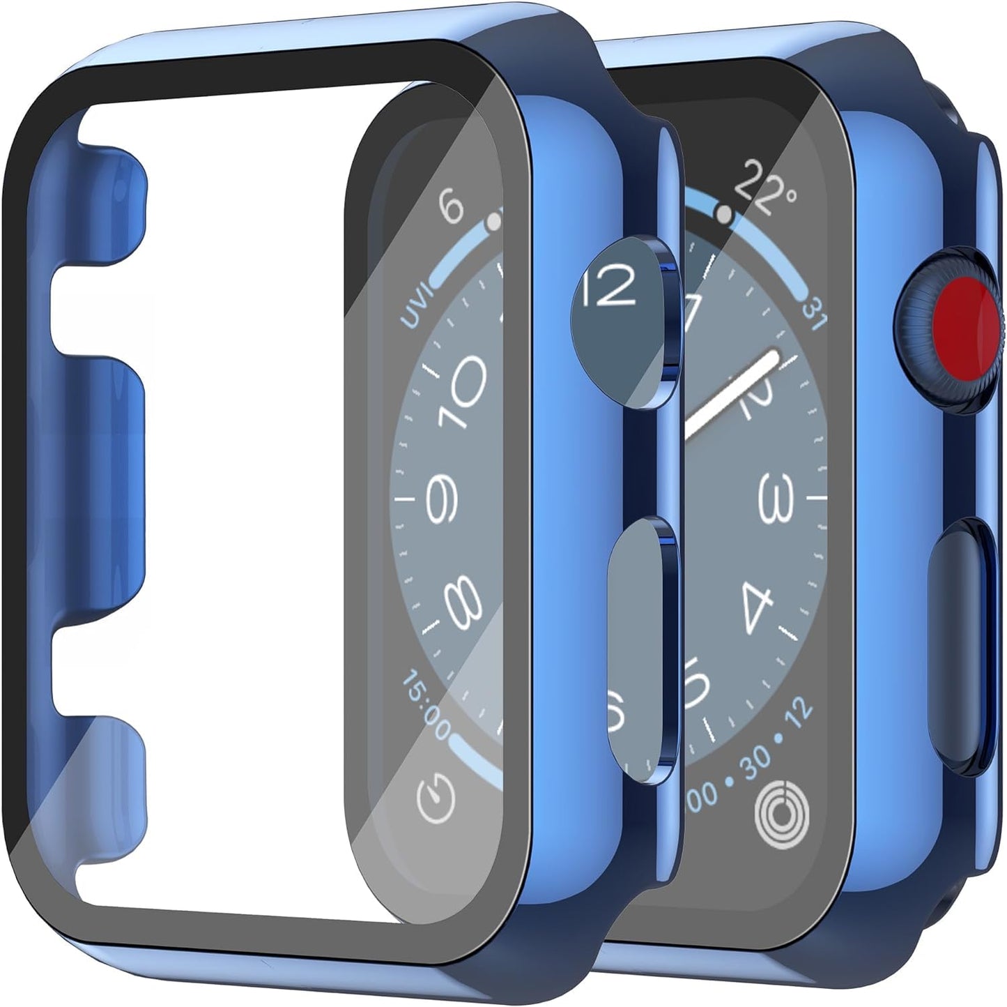 Misxi 2 Stück Harte PC Schutzhülle mit Gehärtetem Displayschutz für Apple Watch Series 11 (2025) Series 10 46mm, Ultra-dünne Anti-Fall Kratzfeste Abdeckung Schutz für iWatch, Mattschwarz