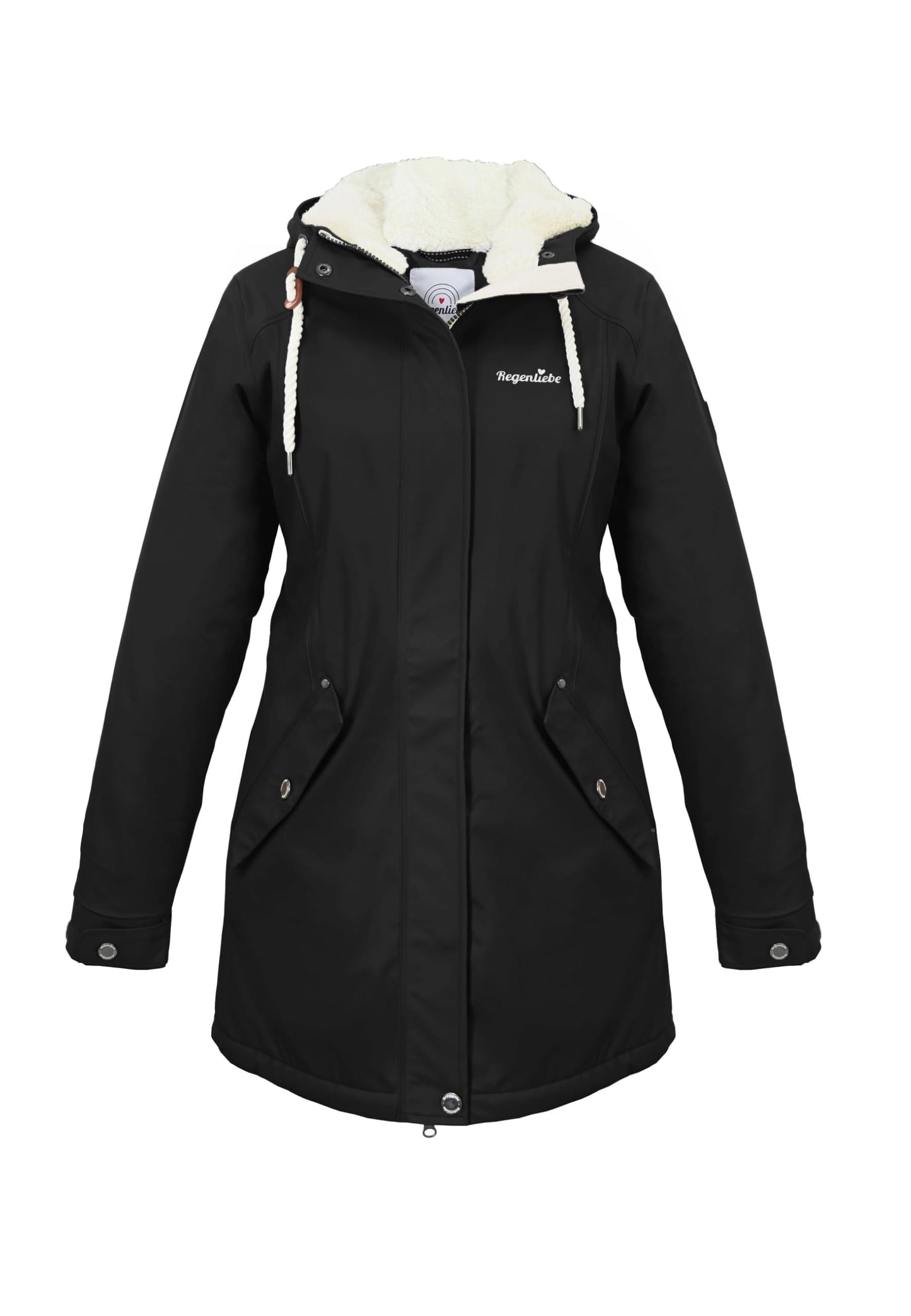 Regenliebe Damen Regenmantel wasserdicht Friesennerz mit Teddyfleece gefüttert