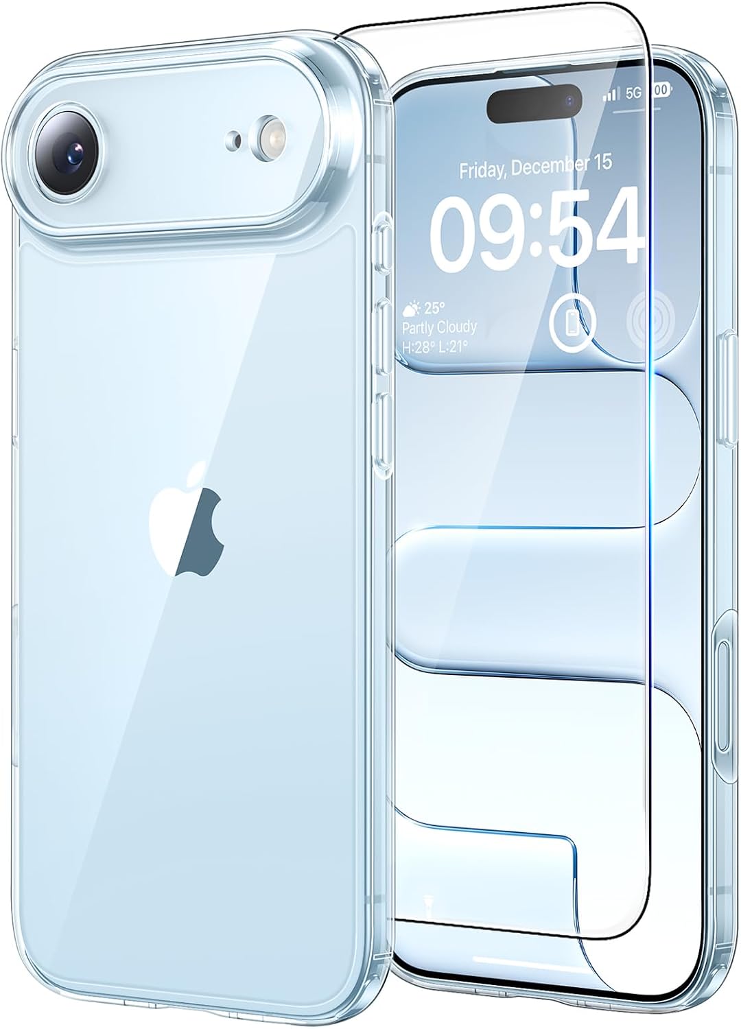 TAURI für iPhone 17 Hülle 6,3" mit Panzer Schutz Glas Folie, Kompatibel mit MagSafe, Schutz nach Militärstandard, [Anti-Vergilbung] Stoßfest Transparent Magnetisch Handyhülle - Durchsichtig