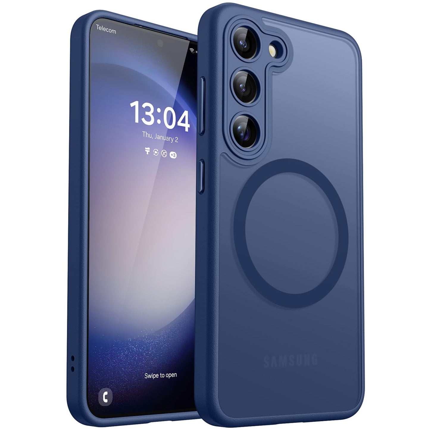 CANSHN für Samsung Galaxy S25 Hülle mit Kameraschutz für Magsafe (TOP Militärschutz & Magnetkraft) Extrem Haltbarkeit Handyhülle S25 Case - Transluzente Matt Schwarz