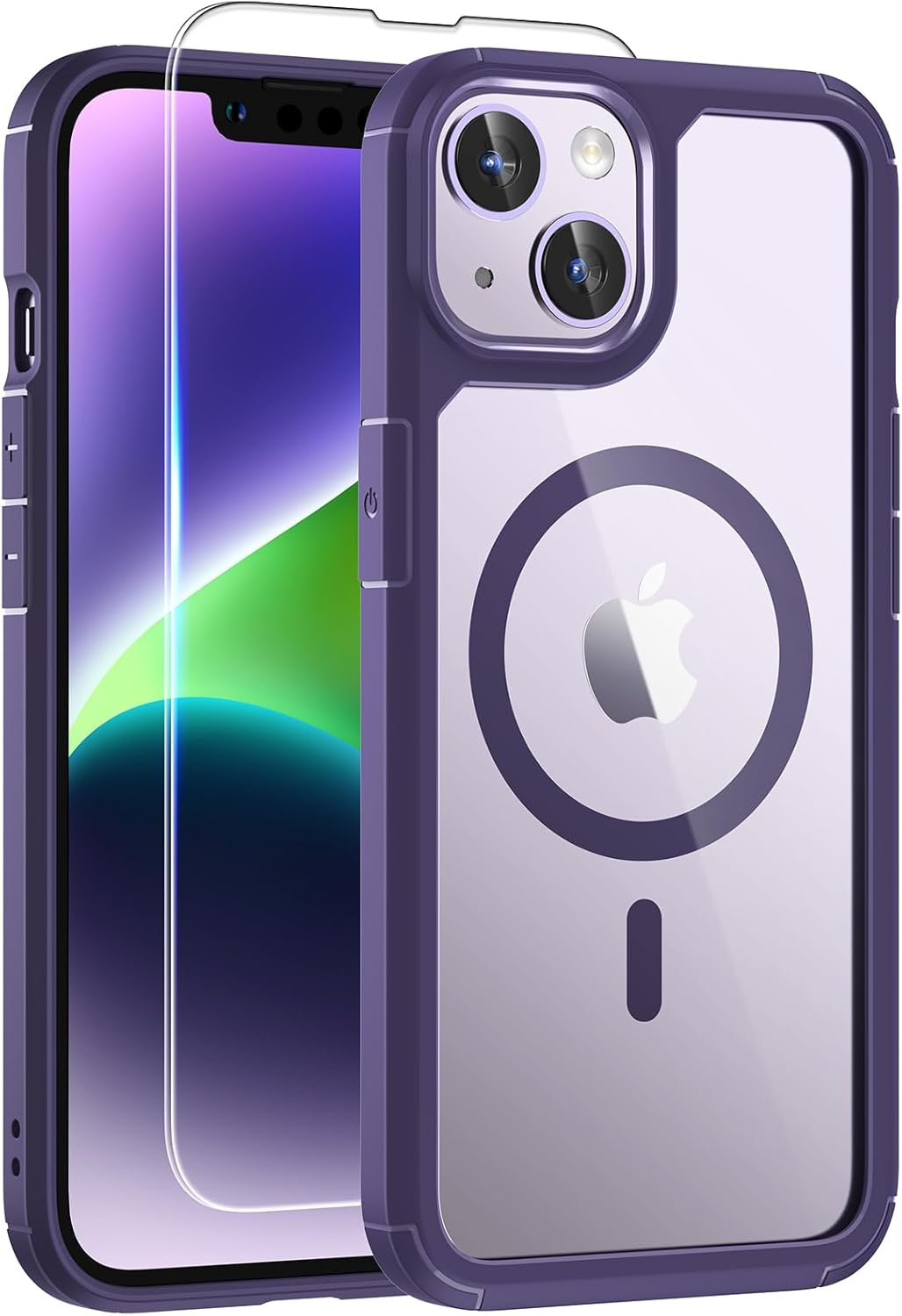 TAURI für iPhone 17 Hülle 6,3" mit Panzer Schutz Glas Folie, Kompatibel mit MagSafe, Schutz nach Militärstandard, [Anti-Vergilbung] Stoßfest Transparent Magnetisch Handyhülle - Durchsichtig