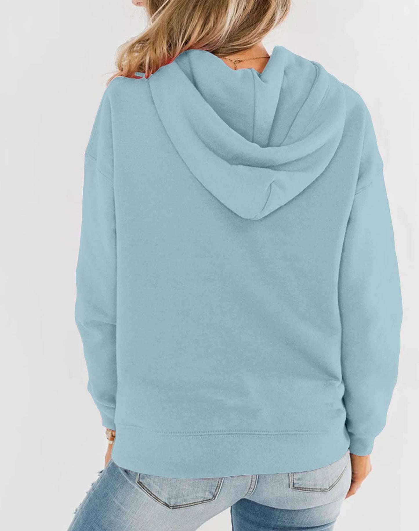 Hoodie Damen Kapuzenpullover Baumwolle Pullover Herbst Langarm Sweatshirt Casual Hoody mit Kapuze Leichter Pulli Oberteile